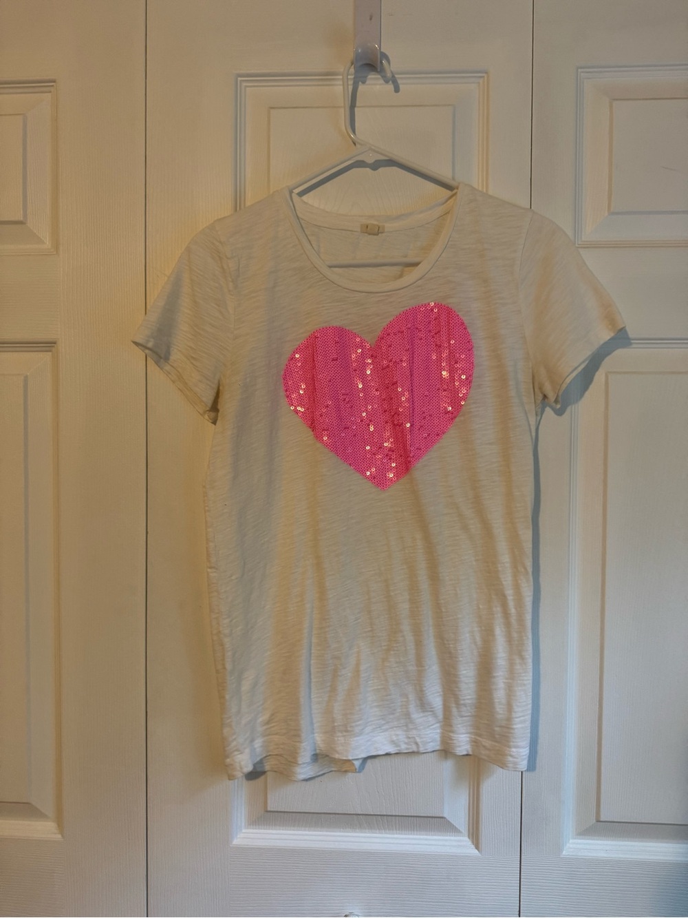 J. Crew Sequin Heart Graphic T-Shirt
